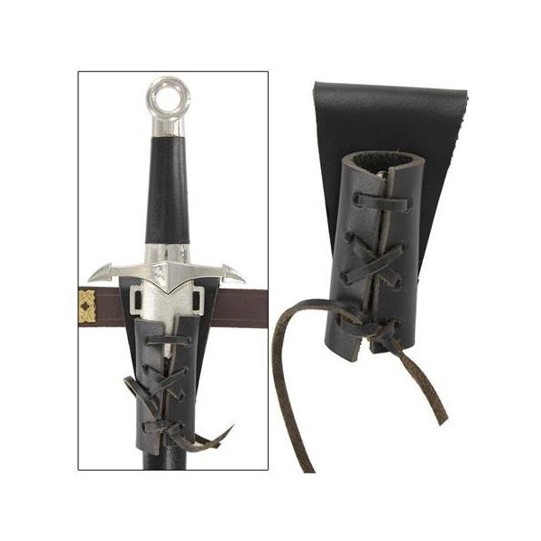 レザー製ダガーベルト 黒 ソード 飾り帯 剣 日本刀 鞘 西洋 甲冑