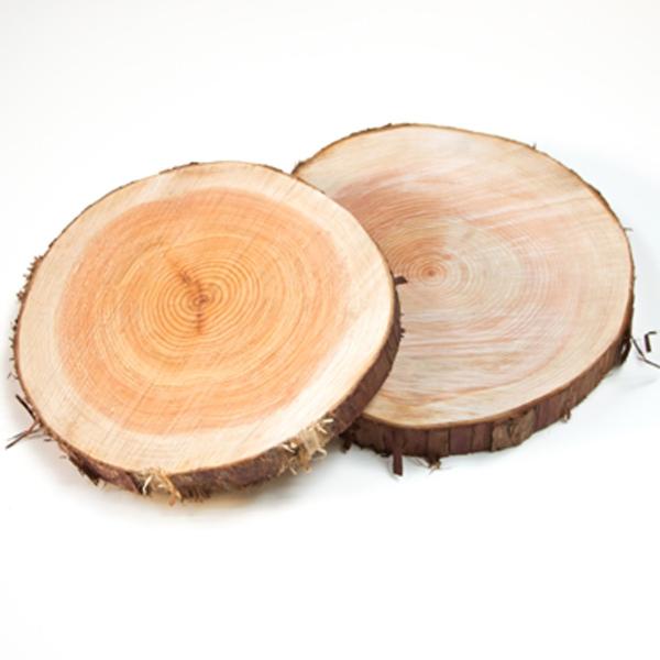 川島材木店 丸太の輪切り LLサイズ 2枚セット 直径約28cmx厚3cm 丸い木