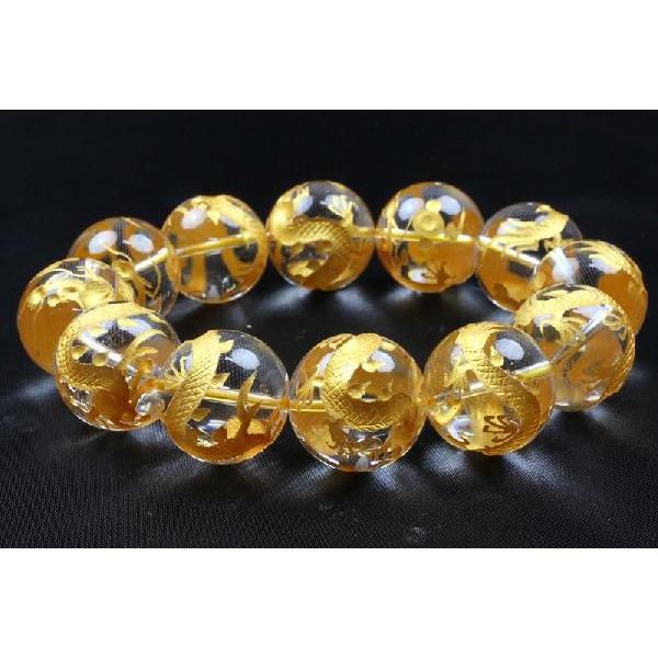 ポイント10倍 超極太20mm 手彫り金龍数珠ブレスレット アクセサリー