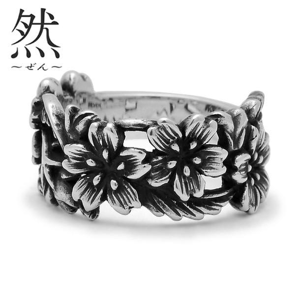 和柄シルバーアクセサリー 然 / 枝垂桜 リング : BLACK BARTS ブラック