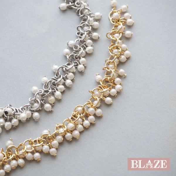 BLAZE 10cmカット パールチェーン 幅10mm じゃらじゃら シルバー