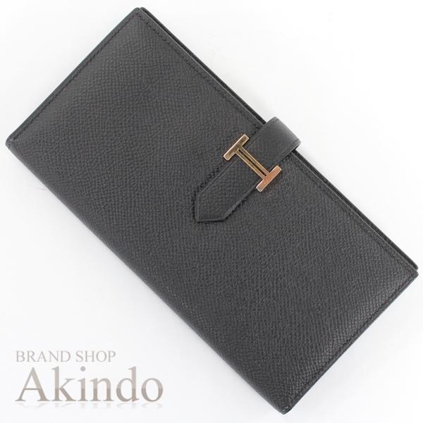 HERMES（エルメス） 長財布 ベアンスフレ マチ有り 二つ折り ブラック