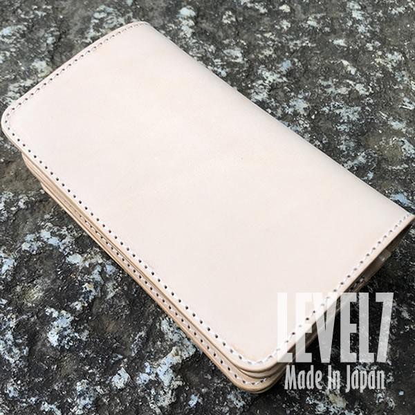 長財布 ミドルウォレット ナチュラル イタリアンレザー使用 ヌメ革/本