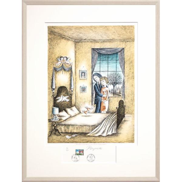 レイモン ・ ペイネ 「 窓辺の二人 」 リトグラフ 版画 絵画 洋画 人物