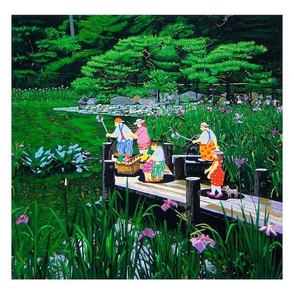 ヒロ・ヤマガタ【日本のエッセンス〜嵐山】直筆サイン入り／シルク