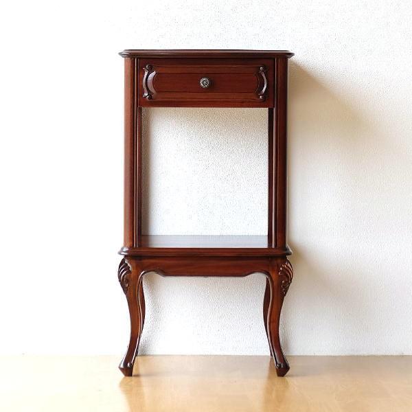 コンソールテーブル 玄関 花台 アンティーク 猫脚 引き出し 木製