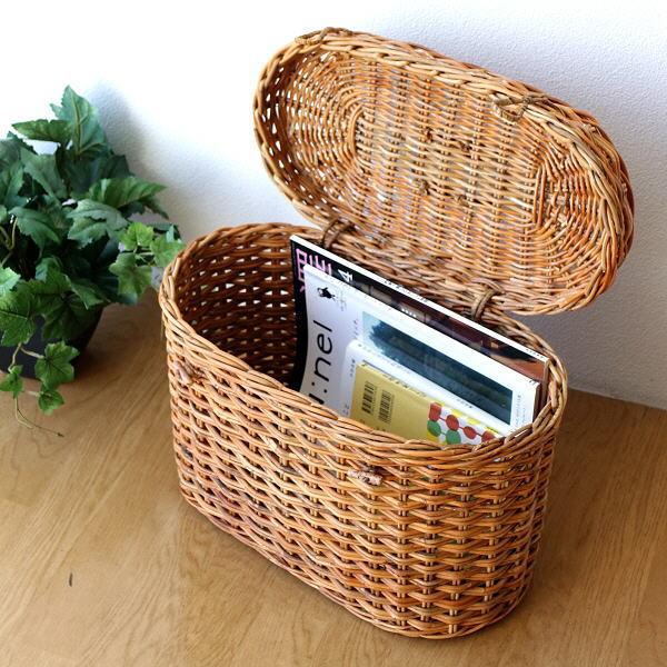 バスケット カゴ 収納かご おしゃれ ナチュラル ラタン 蓋つき