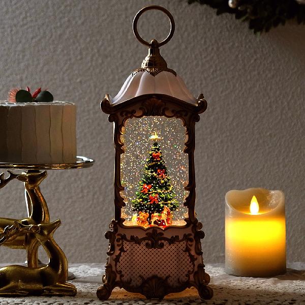 スノードーム クリスマス LEDライト キラキラ 光る クリスマスツリー