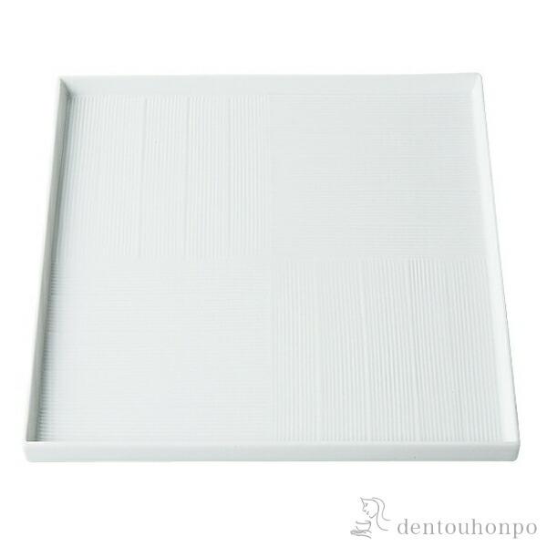 角皿 彫刻紋 白磁 市松彫 大 ( 退職祝い 定年 長皿 焼き魚 さんま