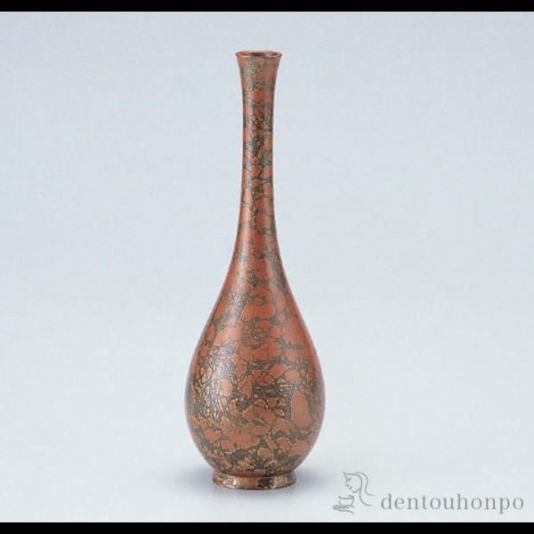 銅製花瓶 鶴首 赤金色 7号 ( 木札名入れ有料 退職祝い 定年 花瓶