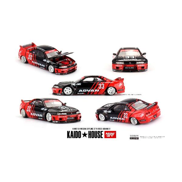 MINI-GT 1/64 Nissan スカイライン GT-R R33 Kaido Works ADVAN (右