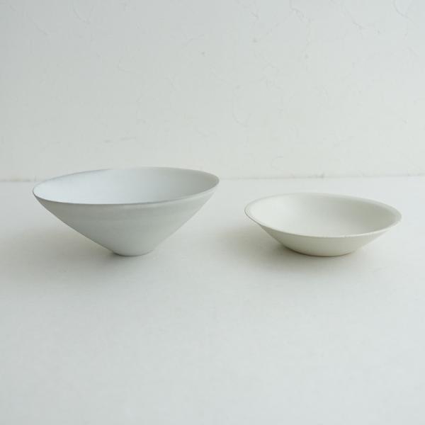 吉田直嗣 Naotsugu Yoshida *灰釉鉢/リム小鉢 2点セットホワイト器