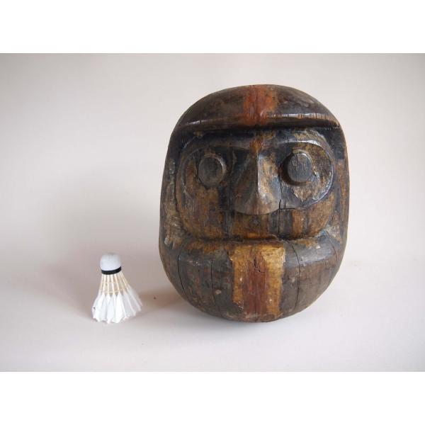 レア貴重 江戸時代 高崎ダルマ 達磨木型 28cm3.8kg開運 木彫 葦名