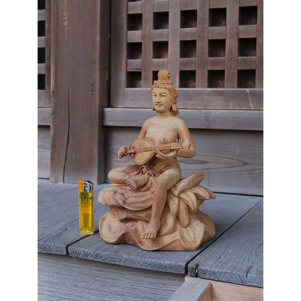 受注生産】七福神の琵琶弁財天座像（弁才天 財宝神 裸体弁天 妙音