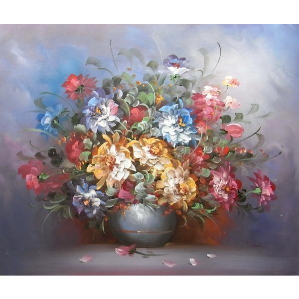 油絵 花瓶の花 MA2874 : 絵画制作専門ユーラシアアート - 通販 - Yahoo