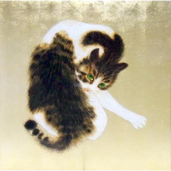 漆絵 竹内栖鳳の名作_班猫 NH225 : 絵画制作専門ユーラシアアート