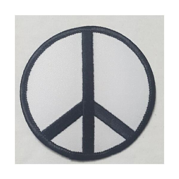 ピースマーク W/B 平和の象徴 シンボルワッペン アップリケ パッチ