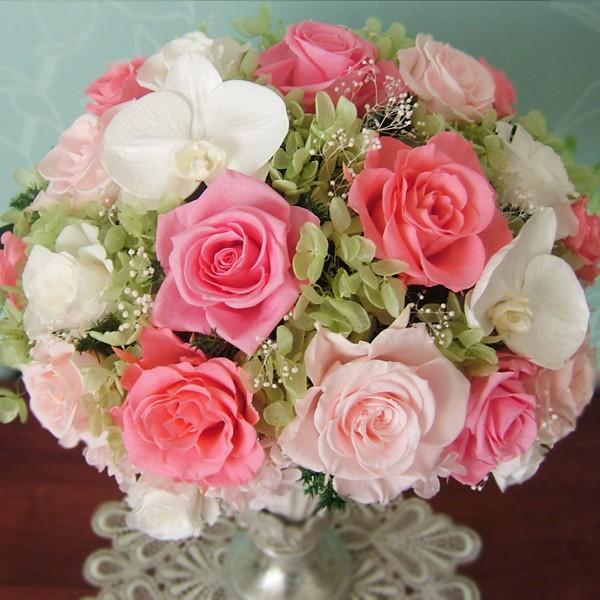 ピンクローズとコチョウラン】プリザーブドフラワー ギフト 開店祝い