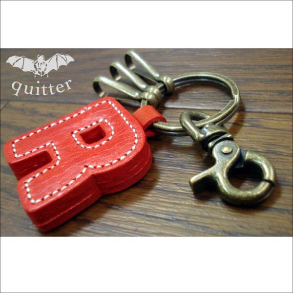 革キーホルダー イニシャル 革 キーホルダー キーリング レザー 牛本革