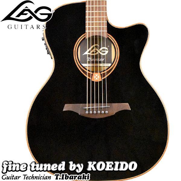 LAG Guitars T118ASCE BLK（スペア弦付き）ラグギター