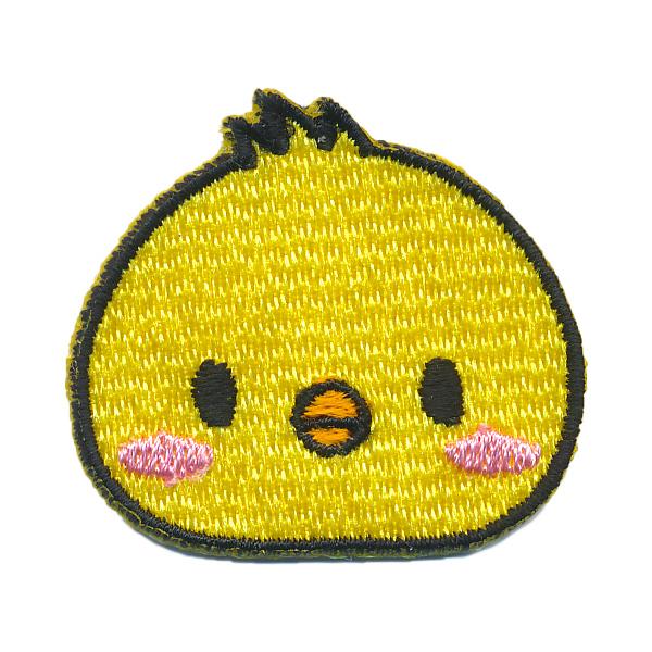 ひよこ お顔 ワッペン / ヒヨコ / 刺繍ワッペン アップリケ アイロン