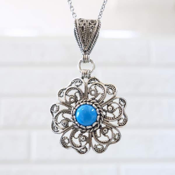 ターコイズ ペンダントトップ トルコ石 シルバー925 テルカーリ トルコ