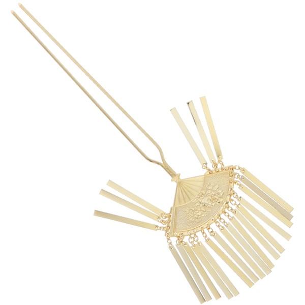 髪飾り 成人式 ビラカン かんざし「ゴールド 扇」成人式、結婚式