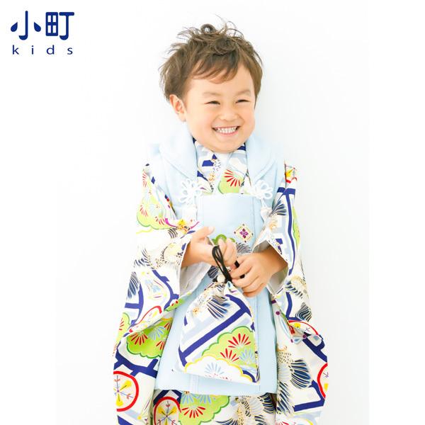 七五三 男 着物 3歳 フルセット 被布セット 小町 「工字繋ぎに鷹