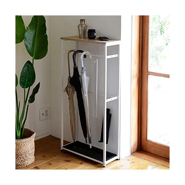 山善(YAMAZEN) 傘立て (傘かけ) 玄関 スリム 70cm傘対応 幅50×奥行20