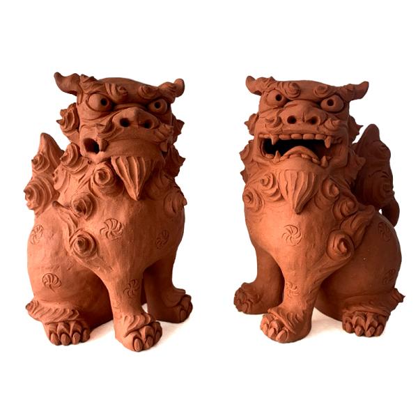 素焼き シーサー 手びねり 座 特大