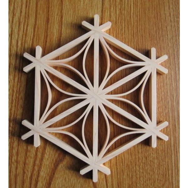 組子細工 七宝柄 kumiko 組子 コースター 完成品 面取り加工済みで