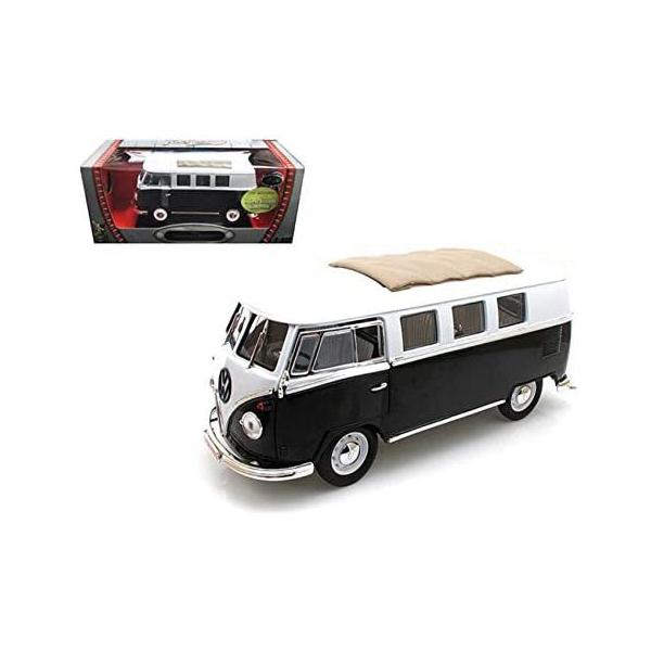 ミニカー 1/18 Roadsignature VW ワーゲンバス キャンパー 黒色/白