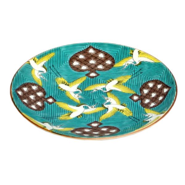 九谷焼 青郊窯5号皿 古九谷青手鶴かるた文MC-502 : 北山堂 - 通販