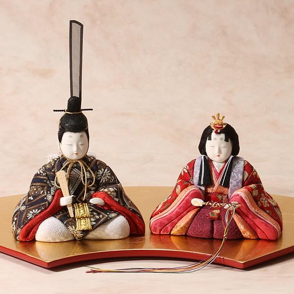 吉徳大光 雛人形 コンパクト 江戸木目込み座り雛人形 金扇 : 漆器 山田