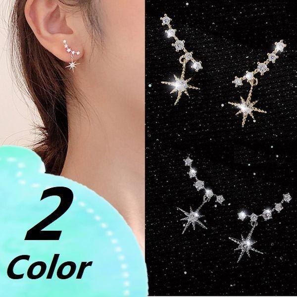 送料無料 キラキラ 星 ピアス ラインストーン アクセサリー イアリング