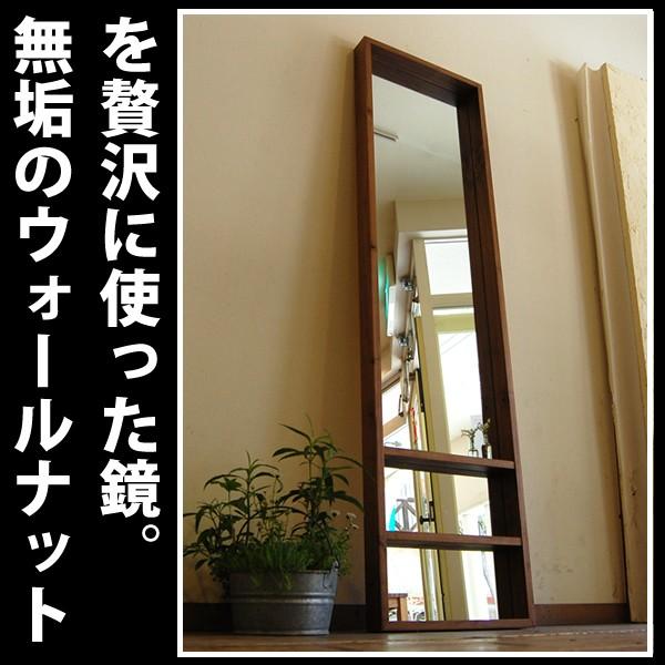 ミラー 長方形 姿見 スタンドミラー 全身 鏡 スクエア 壁掛け 木製