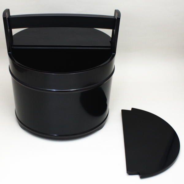 茶道具 水指 水差し 輪島塗 手桶水指 利休好 真塗 茶平一斎作 木製