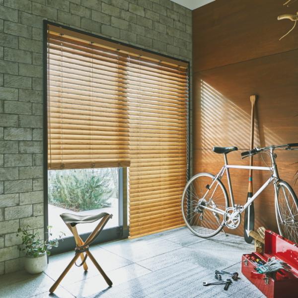 TUISS DÉCOR】木製ブラインド2個セット 幅1230×丈1170 木製ブラインド2個