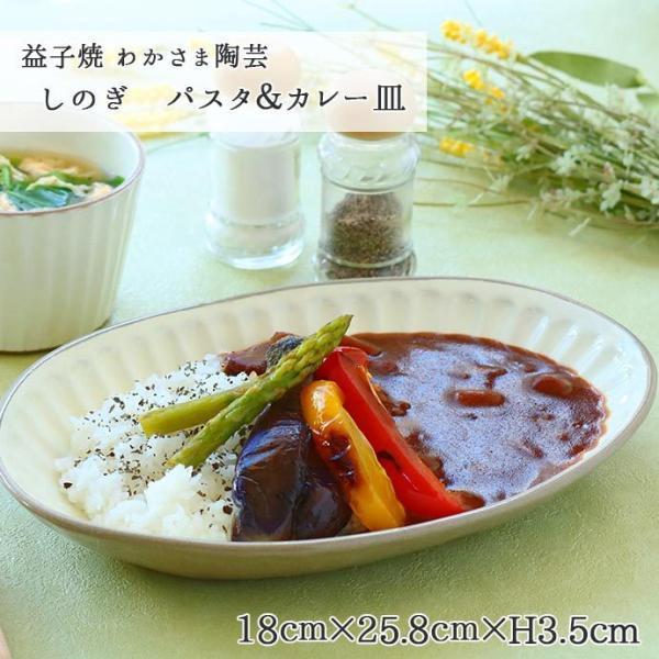 プレート 皿 大皿 陶器 おしゃれ わかさま陶芸 益子焼 しのぎ パスタ