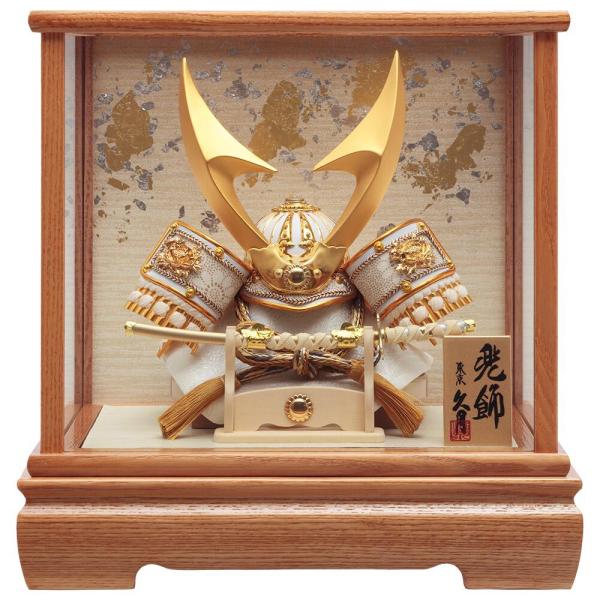 久月 五月人形 久月作 コンパクト お祝い 兜飾り ケース飾り ガラス 5