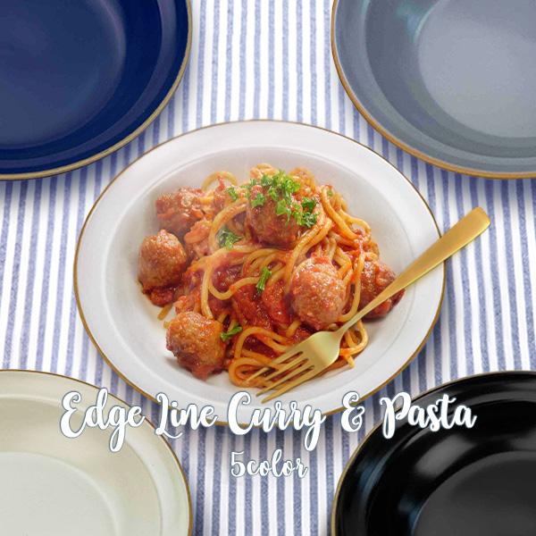 カレー皿 パスタ皿 21cm 700ml 深皿 エッジライン Lサイズ 洋食器 和