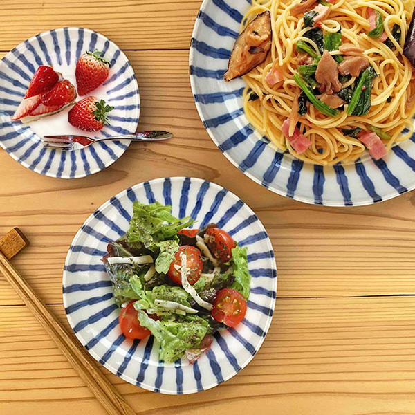 中皿 16.5cm 5.5寸皿 染付け十草 人気 皿 プレート おしゃれ 和食器 濃