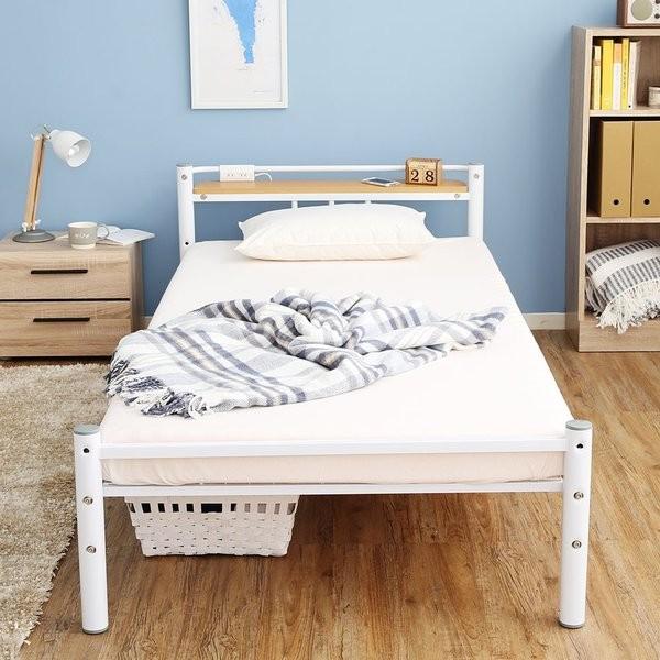 LOWYA（ロウヤ） ベッド シングル パイプベッド 宮付き スチール製