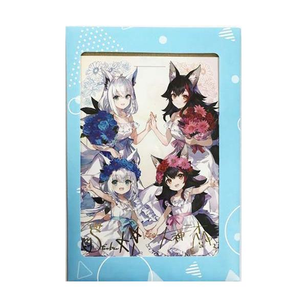 ホロライブ フブミオ5周年記念 箔押し複製サイン入りポストカード 白上