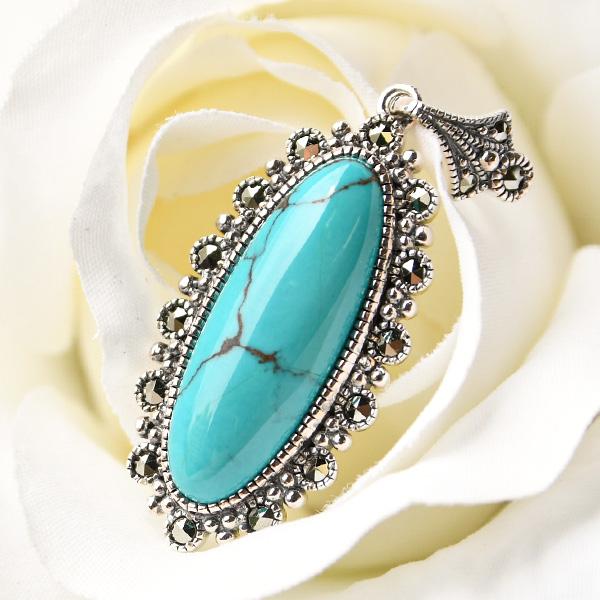 碌山 ターコイズ ペンダントトップ リッチに効かせる大粒トルコ RP