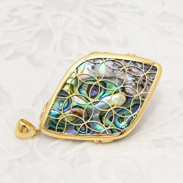 特大 ブルー マベ真珠 ダイヤモンド K18YG ペンダントトップ 極上の