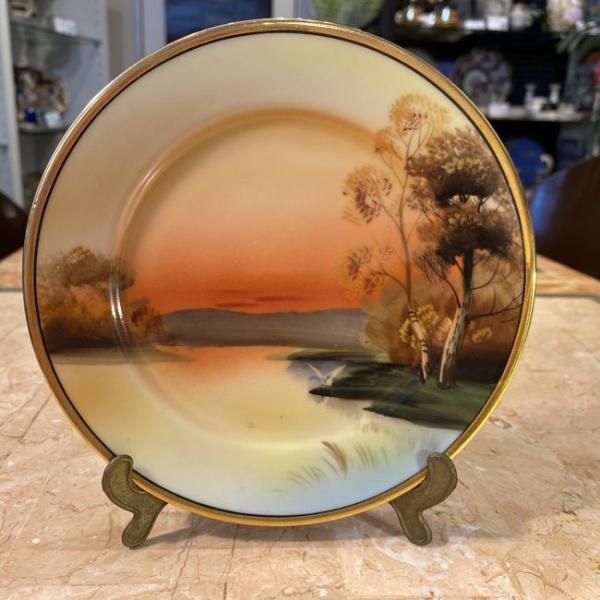 ノリタケ オールドノリタケ 風景画 プレート ハンドペイント