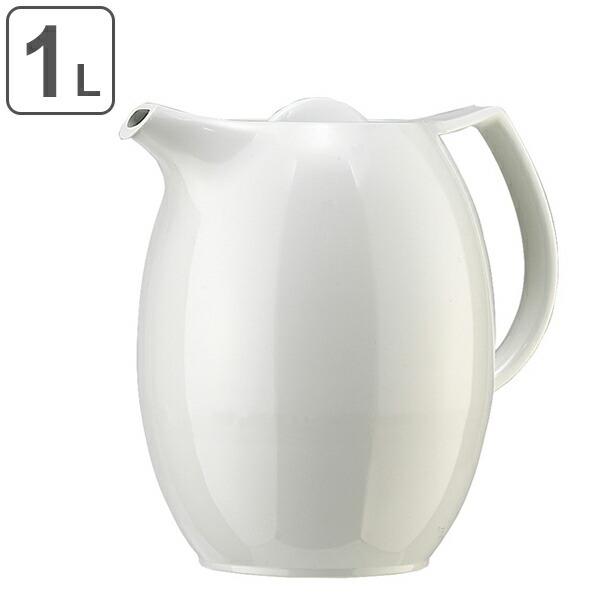 ポット 1.0L 卓上ポット ホワイト 白 魔法瓶 ガラス エリプス
