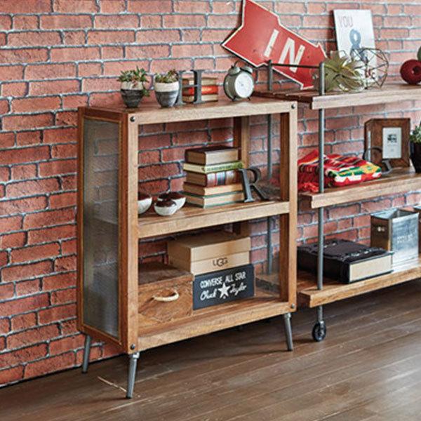 □在庫限り・入荷なし□ オープンラック 2段 本棚 ミッドセンチュリー