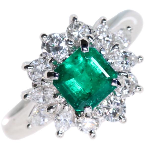 エメラルド リング/指輪 0.770カラット プラチナ900 PT900 濃厚な